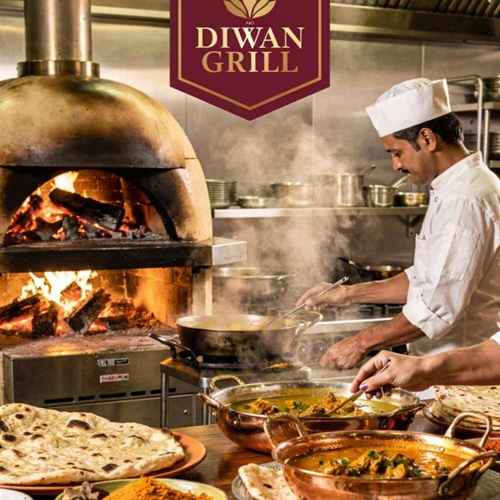 Fresh Indian curries, tandoori dishes, naan and biryani served at Diwan Grill